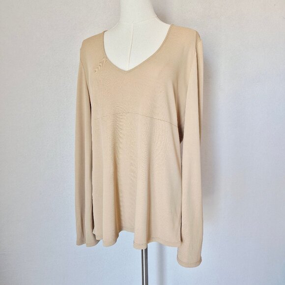 Vintage Salvatore Ferragamo Made in Italy Tunic Top Long Sleeve Knit Beige - Picture 1 of 11